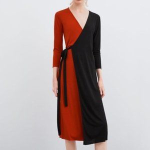 Zara black & red wrap dress